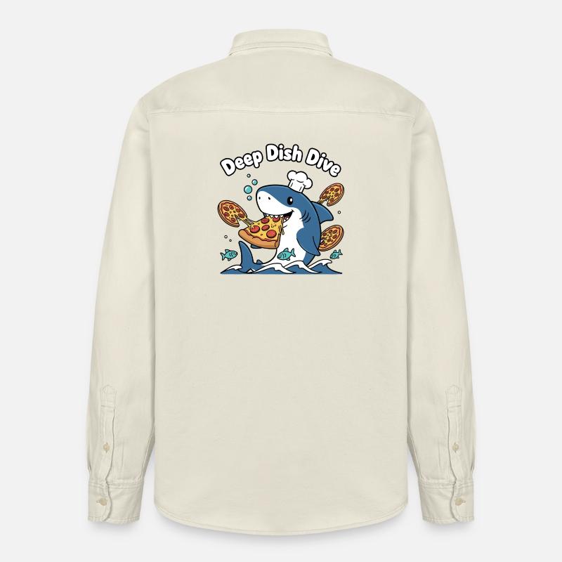 Deep Dish Plongée Shark Chef - Chemise unisexe coupe décontractée bio Stanley/Stella - écru doux