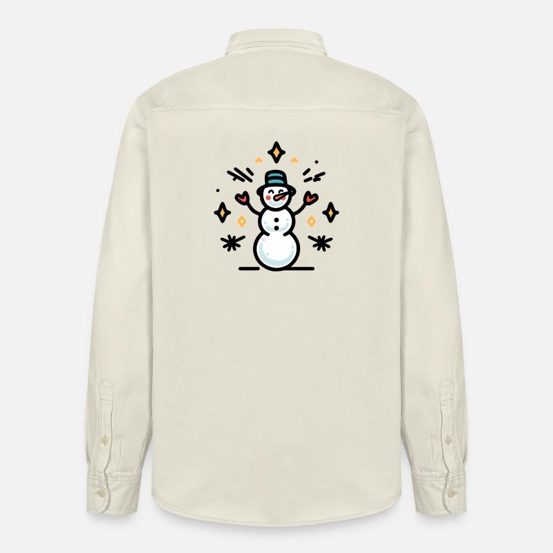 Schneemann mit Glitzerfunken - Relaxed Fit Unisex Organic Hemd von Stanley/Stella - Natur