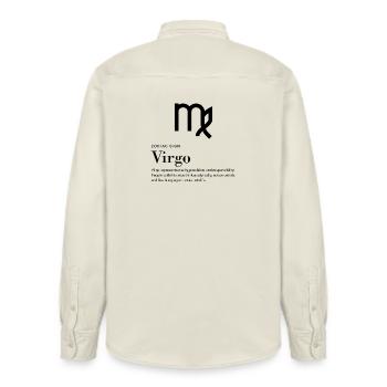 Virgo - Zodiac sign - Relaxed Fit Unisex Organic Hemd von Stanley/Stella - Natur - Hinten - AI Model Male 178 light (178cm)
