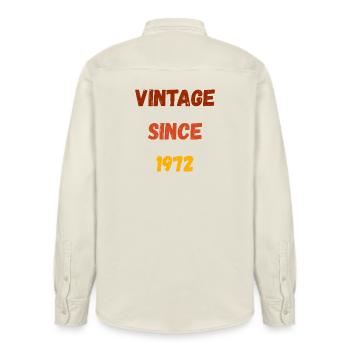 1972 Geburtstag - Vintage since 1972 - Relaxed Fit Unisex Organic Hemd von Stanley/Stella - Natur - Hinten - AI Model Male 178 light (178cm)