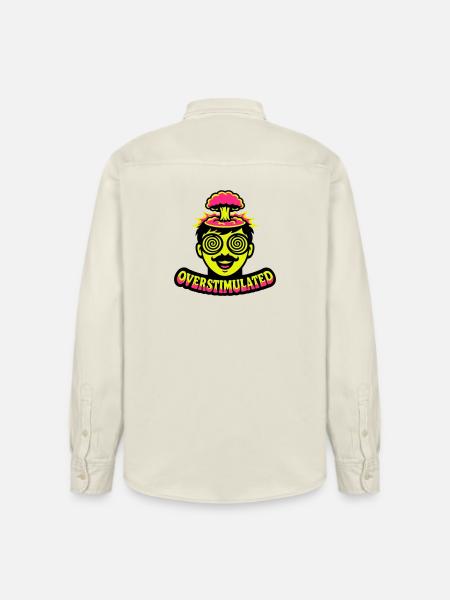 Overstimulated Neon Head - Relaxed Fit Unisex Organic Shirt by Stanley/Stella - soft Ecru