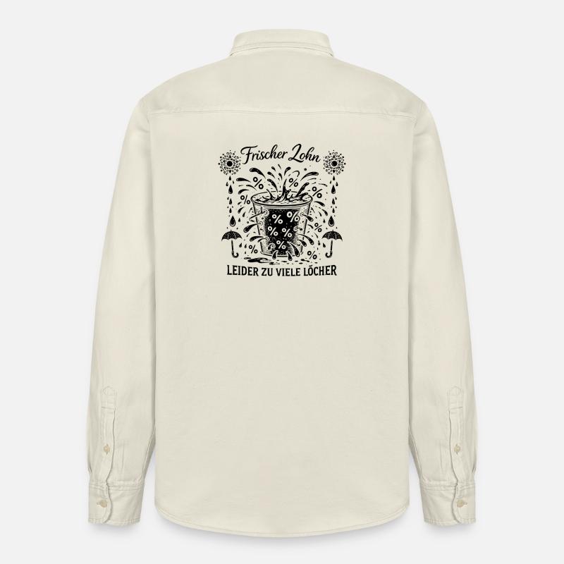 Frischer Lohn Zu Viele Löcher - Relaxed Fit Unisex Organic Hemd von Stanley/Stella - Natur