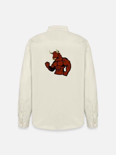 Muscular Bull Taurus - Relaxed Fit Unisex Organic Shirt by Stanley/Stella - soft Ecru