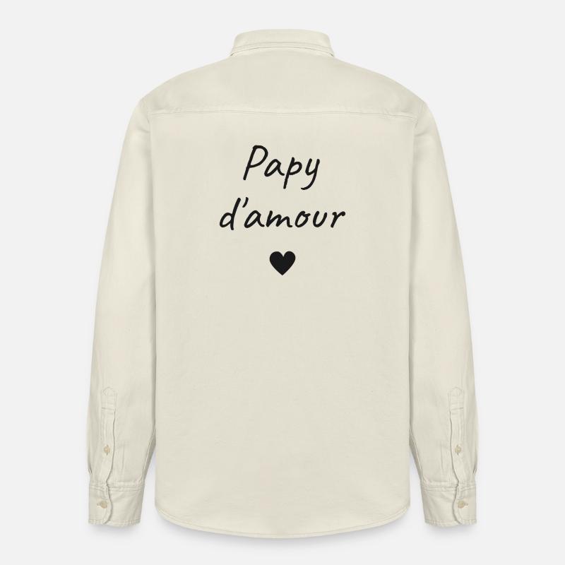 Papy d'Amour - Chemise unisexe coupe décontractée bio Stanley/Stella - écru doux