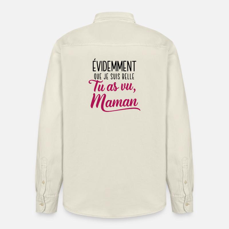 Belle comme Maman - Chemise unisexe coupe décontractée bio Stanley/Stella - écru doux