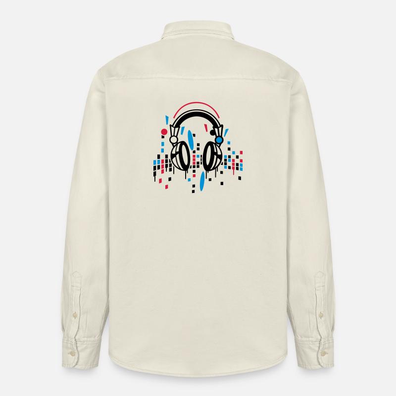 Kopfhörer Equalizer Zeichnung - Relaxed Fit Unisex Organic Hemd von Stanley/Stella - Natur