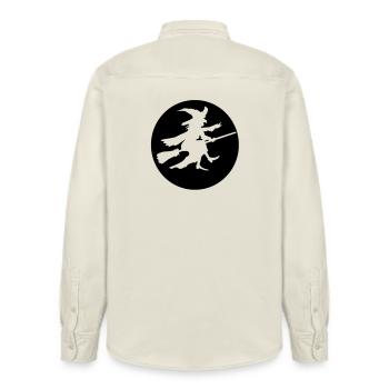 Hexe Negativ - Relaxed Fit Unisex Organic Hemd von Stanley/Stella - Natur - Hinten - AI Model Male 178 light (178cm)