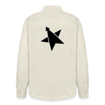 Rocket STAR - Relaxed Fit Unisex Organic Shirt by Stanley/Stella - soft Ecru - Back - AI Model Male 178 light (178cm)