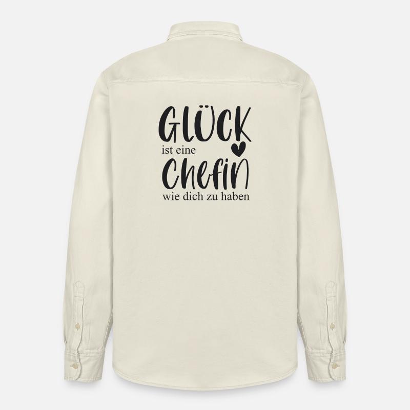 Chefin Geschenk Danke - Relaxed Fit Unisex Organic Hemd von Stanley/Stella - Natur