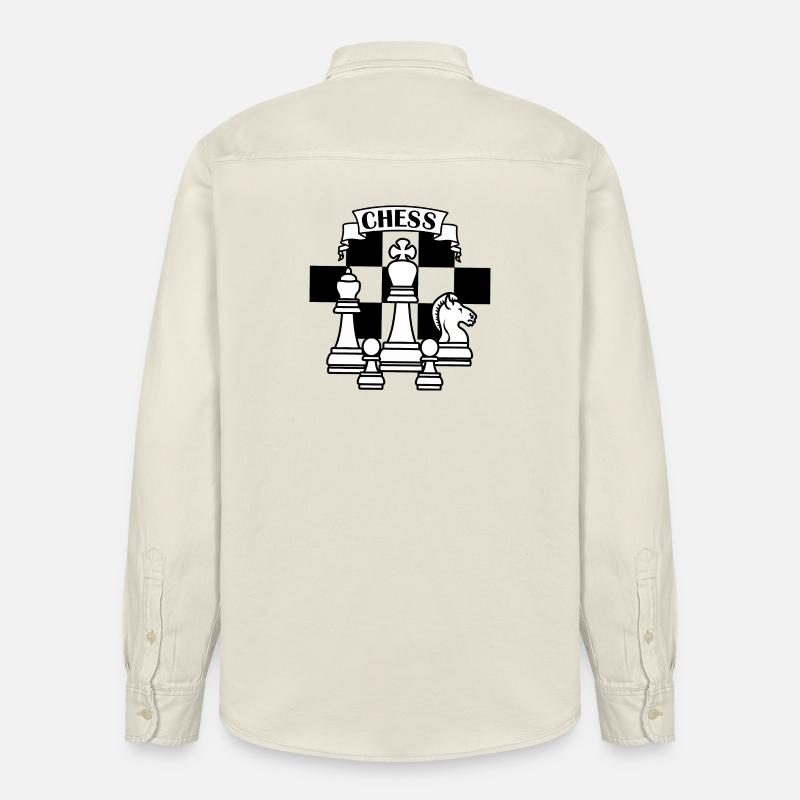 Pièces d’échecs blanches - Chemise unisexe coupe décontractée bio Stanley/Stella - écru doux