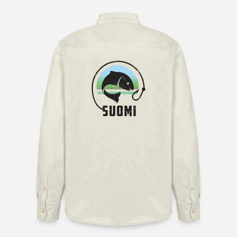 Vacances de pêche en Finlande - Chemise unisexe coupe décontractée bio Stanley/Stella - écru doux