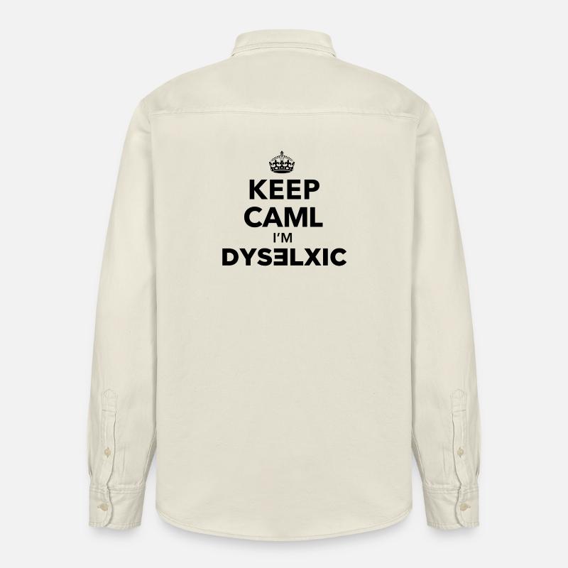 Keep Calm dislexic - Chemise unisexe coupe décontractée bio Stanley/Stella - écru doux