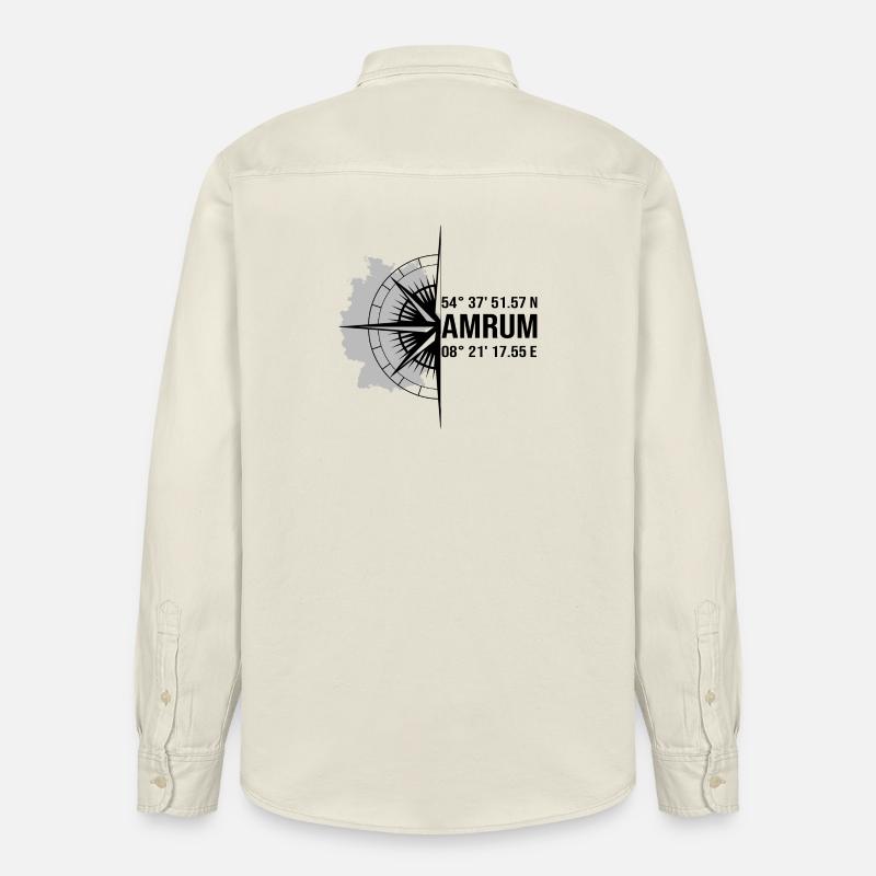 Halbierter Amrum schwarz - Relaxed Fit Unisex Organic Hemd von Stanley/Stella - Natur