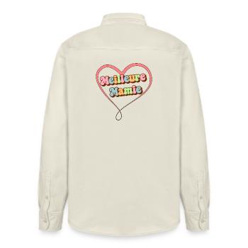 Best Granny - Relaxed Fit Unisex Organic Shirt by Stanley/Stella - soft Ecru - Back - AI Model Male 178 light (178cm)