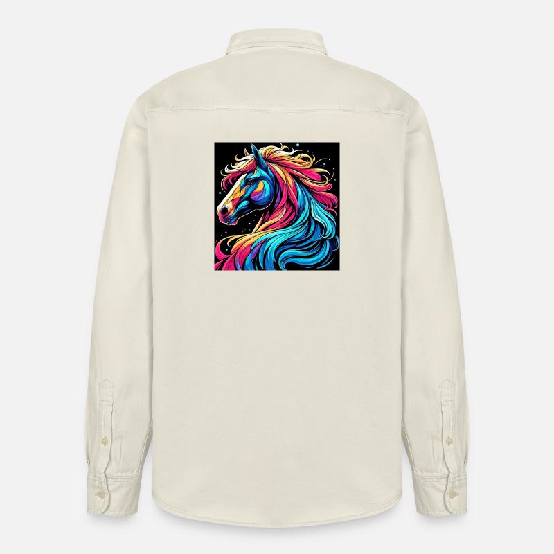 Pferd - Relaxed Fit Unisex Organic Hemd von Stanley/Stella - Natur