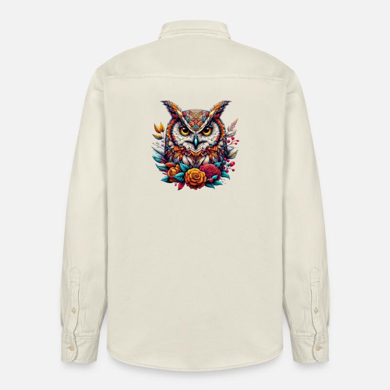 Eule - Relaxed Fit Unisex Organic Hemd von Stanley/Stella - Natur