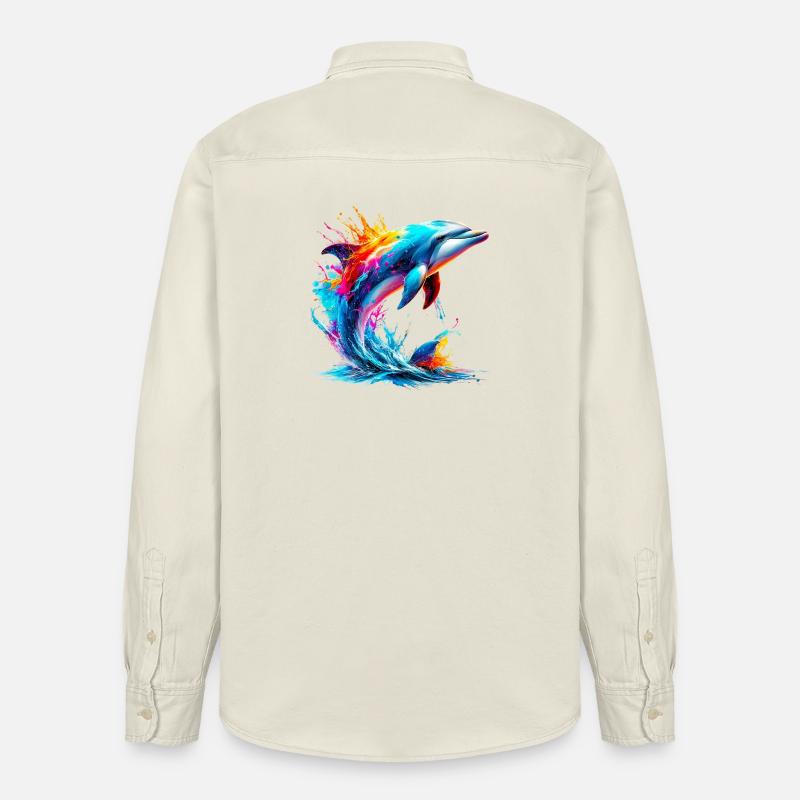 Delfin - Relaxed Fit Unisex Organic Hemd von Stanley/Stella - Natur