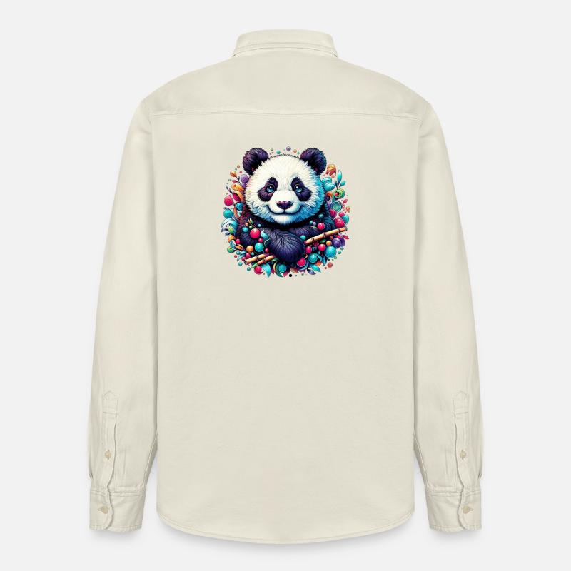 Panda - Chemise unisexe coupe décontractée bio Stanley/Stella - écru doux