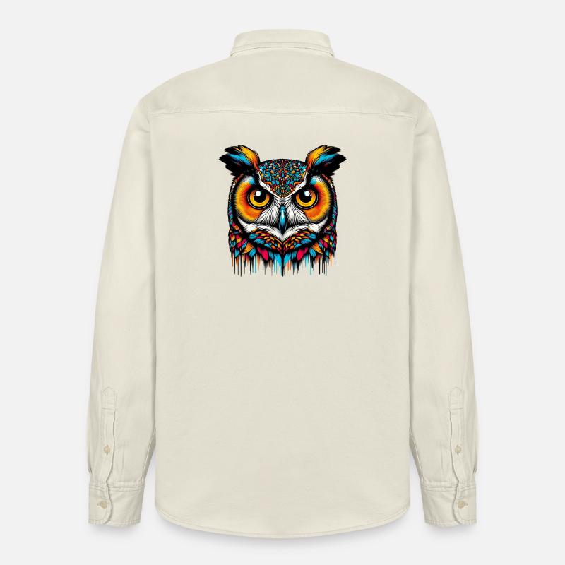 Eule - Relaxed Fit Unisex Organic Hemd von Stanley/Stella - Natur