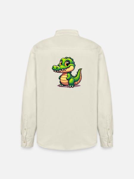 Alligator Crocodile - Relaxed Fit Unisex Organic Shirt by Stanley/Stella - soft Ecru