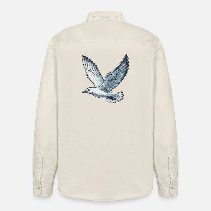 Möwe - Relaxed Fit Unisex Organic Hemd von Stanley/Stella - Natur