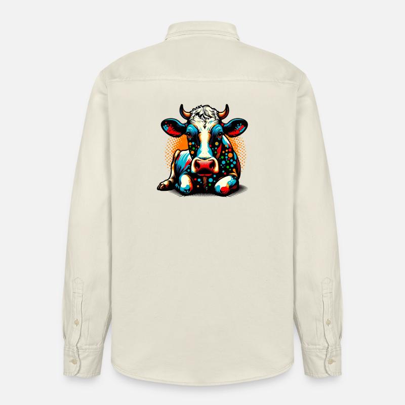 Kuh - Relaxed Fit Unisex Organic Hemd von Stanley/Stella - Natur