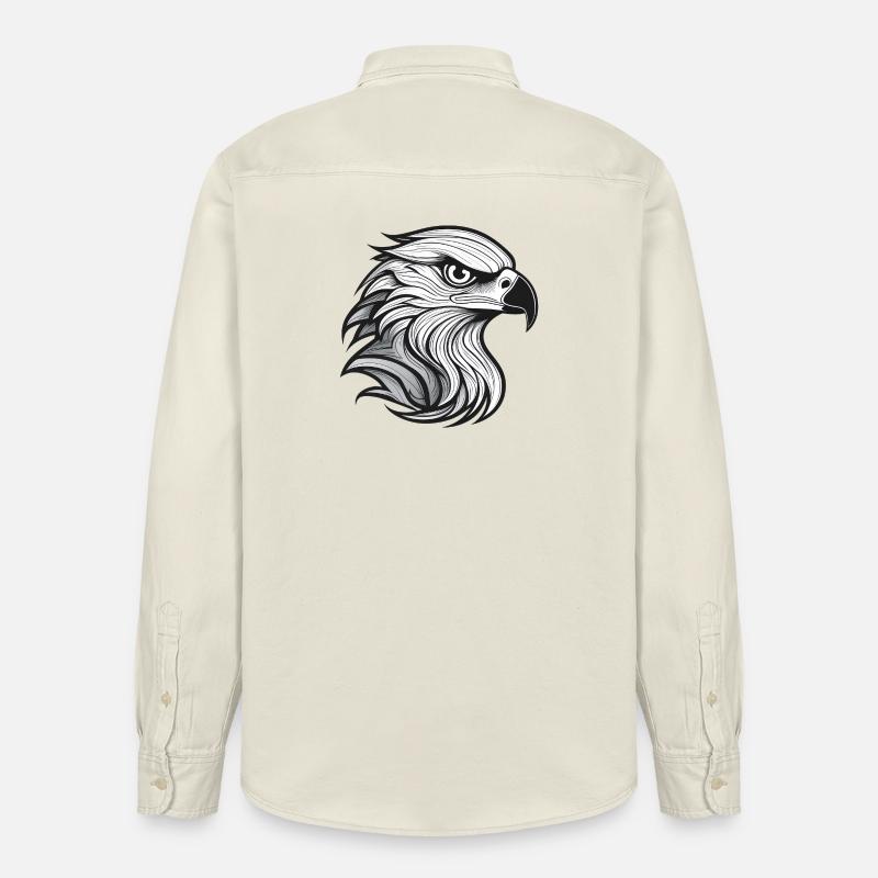 Pose de la tête d’aigle expressionniste - Chemise unisexe coupe décontractée bio Stanley/Stella - écru doux