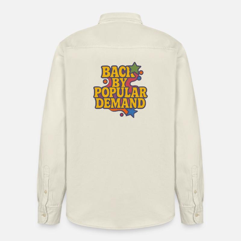 Back by Popular Demand Retro Script - Relaxed Fit Unisex Organic Shirt by Stanley/Stella - soft Ecru