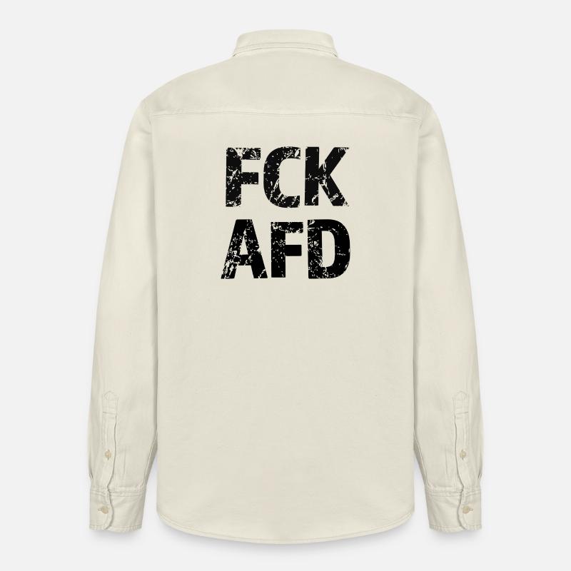 FCK AFD Bold Text Graphic - Relaxed Fit Unisex Organic Hemd von Stanley/Stella - Natur