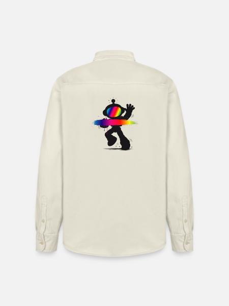 Robot Silhouette Rainbow Splash Design - Camicia unisex vestibilità rilassata bio di Stanley/Stella - ecru morbido