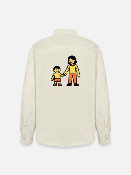 Erzieherin Kind Hand Logo - Relaxed Fit Unisex Organic Hemd von Stanley/Stella - Natur