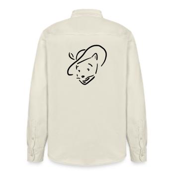 Puss in Boots - Relaxed Fit Unisex Organic Shirt by Stanley/Stella - soft Ecru - Back - AI Model Male 178 light (178cm)