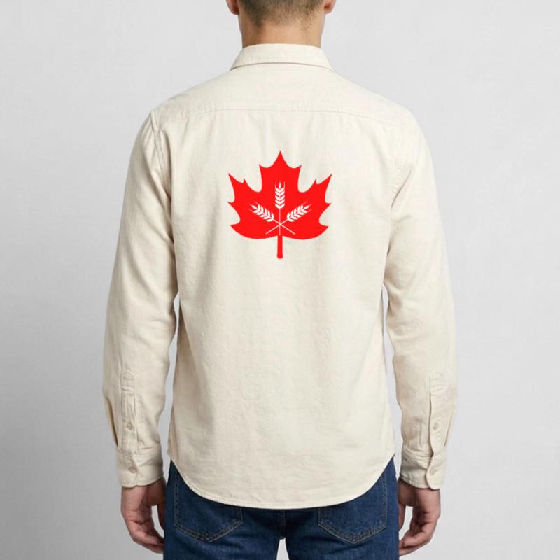 Logo du grain de feuille d’érable du Canada Chemise unisexe coupe décontractée bio Stanley/Stella