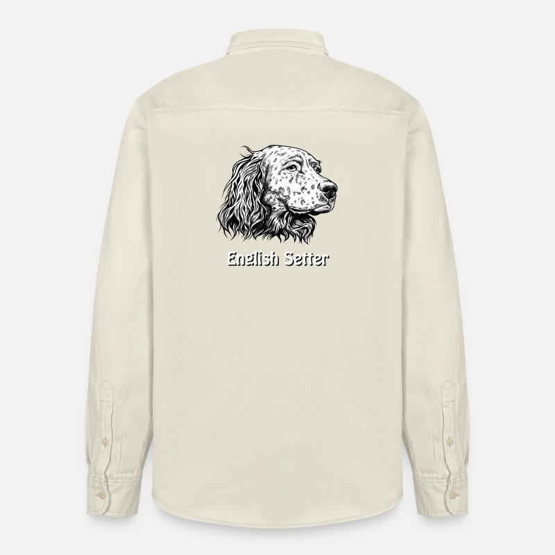 Ritratto del setter inglese - Camicia da lavoro Unisex Stanley/Stella - ecru morbido