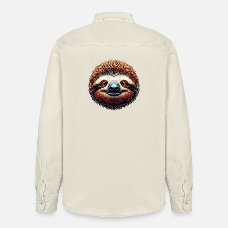 Faultier - Relaxed Fit Unisex Organic Hemd von Stanley/Stella - Natur