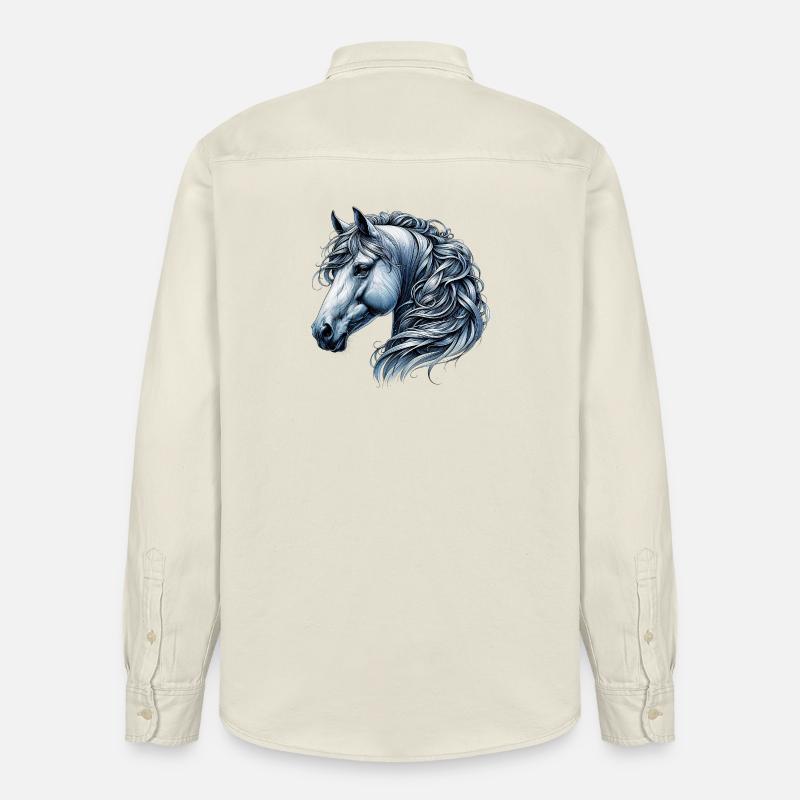 Cheval - Chemise unisexe coupe décontractée bio Stanley/Stella - écru doux