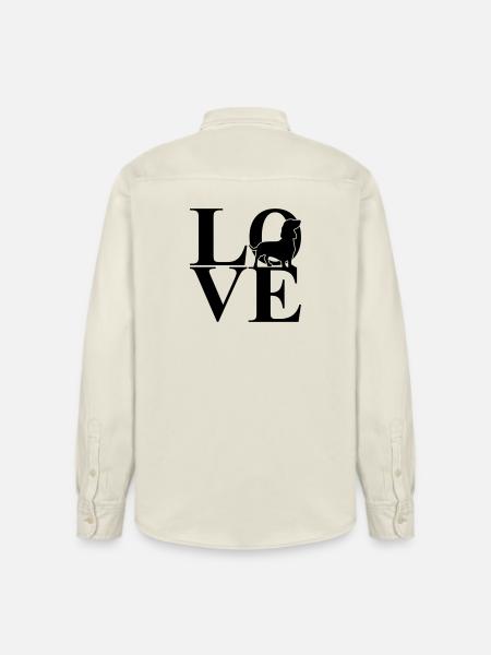 Dachshund Love Dog Motif - Relaxed Fit Unisex Organic Shirt by Stanley/Stella - soft Ecru