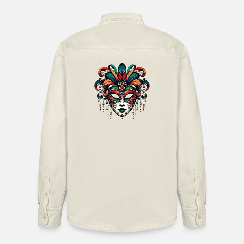 Masque du Carnaval de Venise - Chemise unisexe coupe décontractée bio Stanley/Stella - écru doux