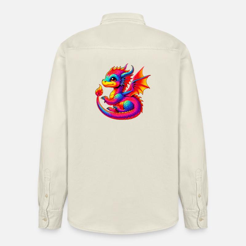 Drache - Relaxed Fit Unisex Organic Hemd von Stanley/Stella - Natur
