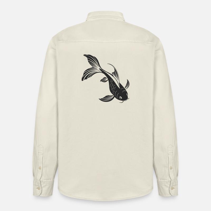 Conception élégante de silhouette de poisson - Chemise unisexe coupe décontractée bio Stanley/Stella - écru doux