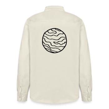 Planet Simple Space Doodle - Relaxed Fit Unisex Organic Shirt by Stanley/Stella - soft Ecru - Back - AI Model Male 178 light (178cm)
