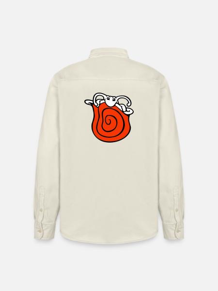 Snail shell snail hides cute shy - Relaxed Fit Unisex Organic Shirt by Stanley/Stella - soft Ecru
