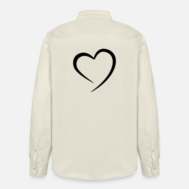 Herz - Relaxed Fit Unisex Organic Hemd von Stanley/Stella - Natur