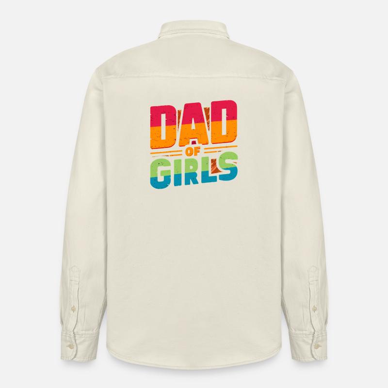 Vater von Mädchen Regenbogen, Väter - Relaxed Fit Unisex Organic Hemd von Stanley/Stella - Natur
