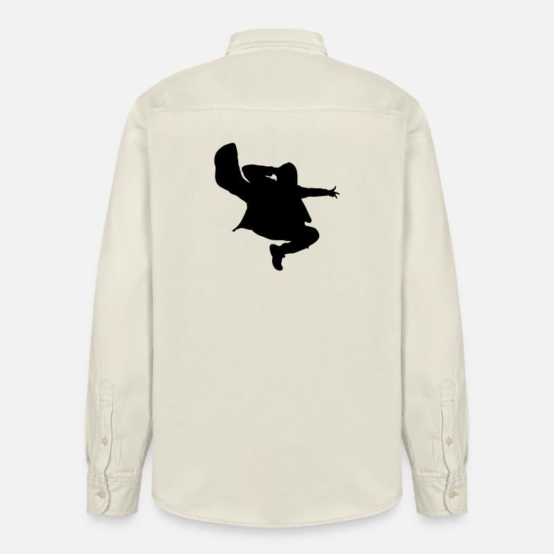 B-Boy Silhouette – Breakdance Jump Kick - Relaxed Fit Unisex Organic Hemd von Stanley/Stella - Natur