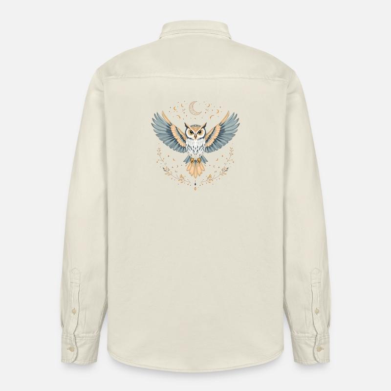 Boho Eule - Relaxed Fit Unisex Organic Hemd von Stanley/Stella - Natur