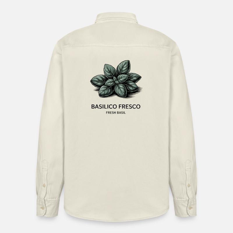 Fresque basilicale – basilic - Chemise unisexe coupe décontractée bio Stanley/Stella - écru doux
