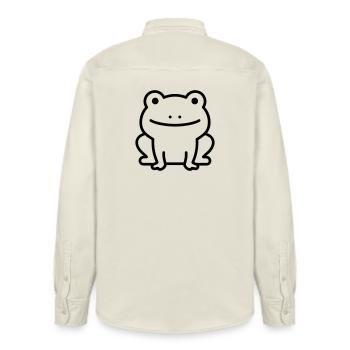 frog - Relaxed Fit Unisex Organic Shirt by Stanley/Stella - soft Ecru - Back - AI Model Male 178 light (178cm)