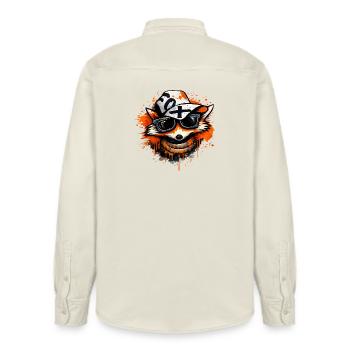 Cool fox with cap and sunglasses - Relaxed Fit Unisex Organic Shirt by Stanley/Stella - soft Ecru - Back - AI Model Male 178 light (178cm)