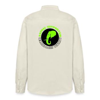 Éléphant Animal Supporter - Chemise unisexe coupe décontractée bio Stanley/Stella - écru doux - Dos - AI Model Male 178 light (178cm)
